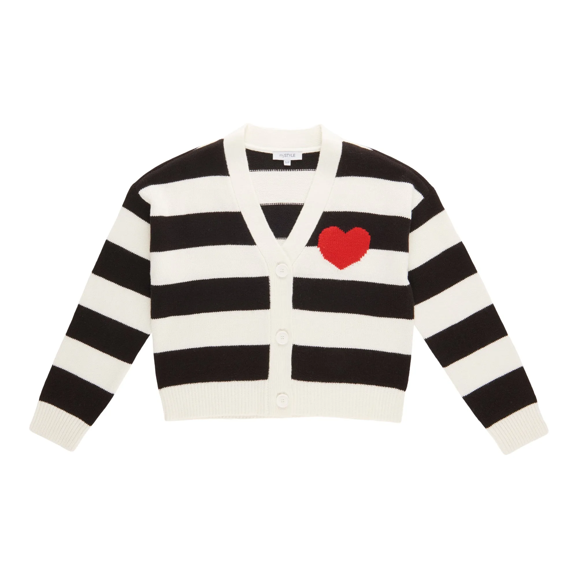 mySTYLE Women's Stripe Heart Cardigan sold by Giant Tiger product image thumbnail 2