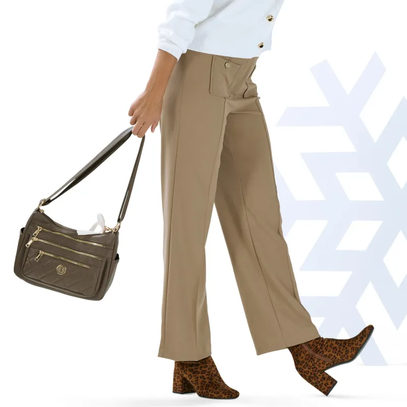 lily morgan Women's Gold Button Pocket Pants made by Giant Tiger