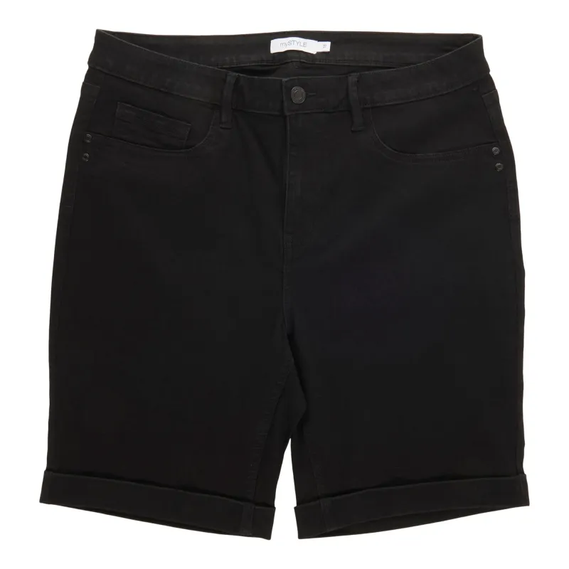 mySTYLE Women's Plus High-Rise Stretch Bermuda Shorts made by Giant Tiger