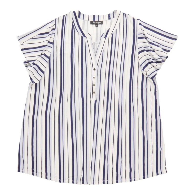 lily morgan Women's Plus Printed Pintuck Top made by Giant Tiger