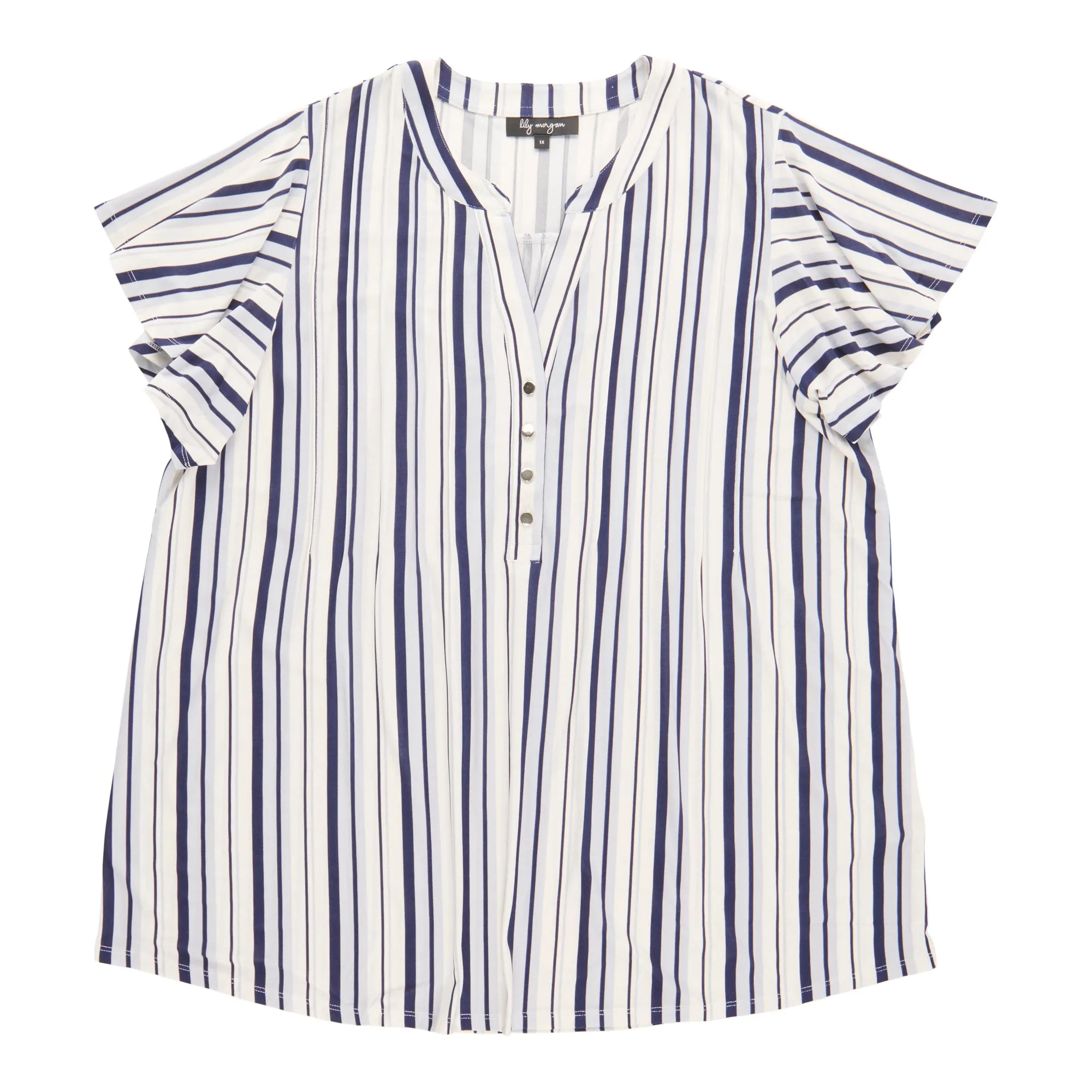 lily morgan Women's Plus Printed Pintuck Top sold by Giant Tiger