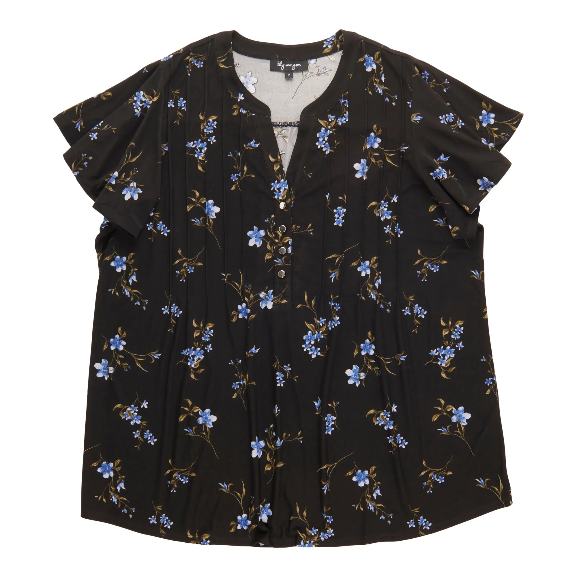 lily morgan Women's Plus Printed Pintuck Top sold by Giant Tiger product image thumbnail 3