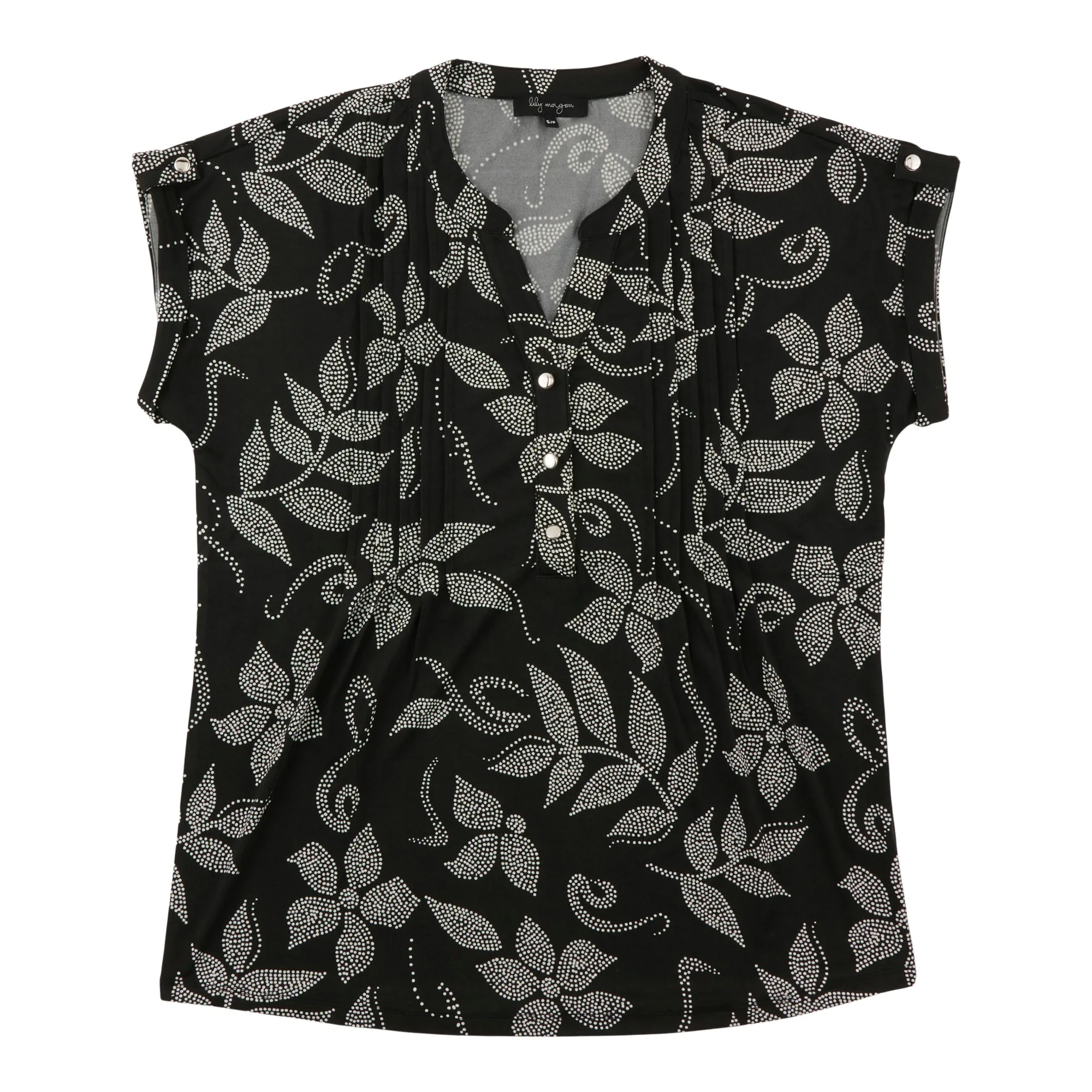 lily morgan Women's Printed Pintuck Top sold by Giant Tiger