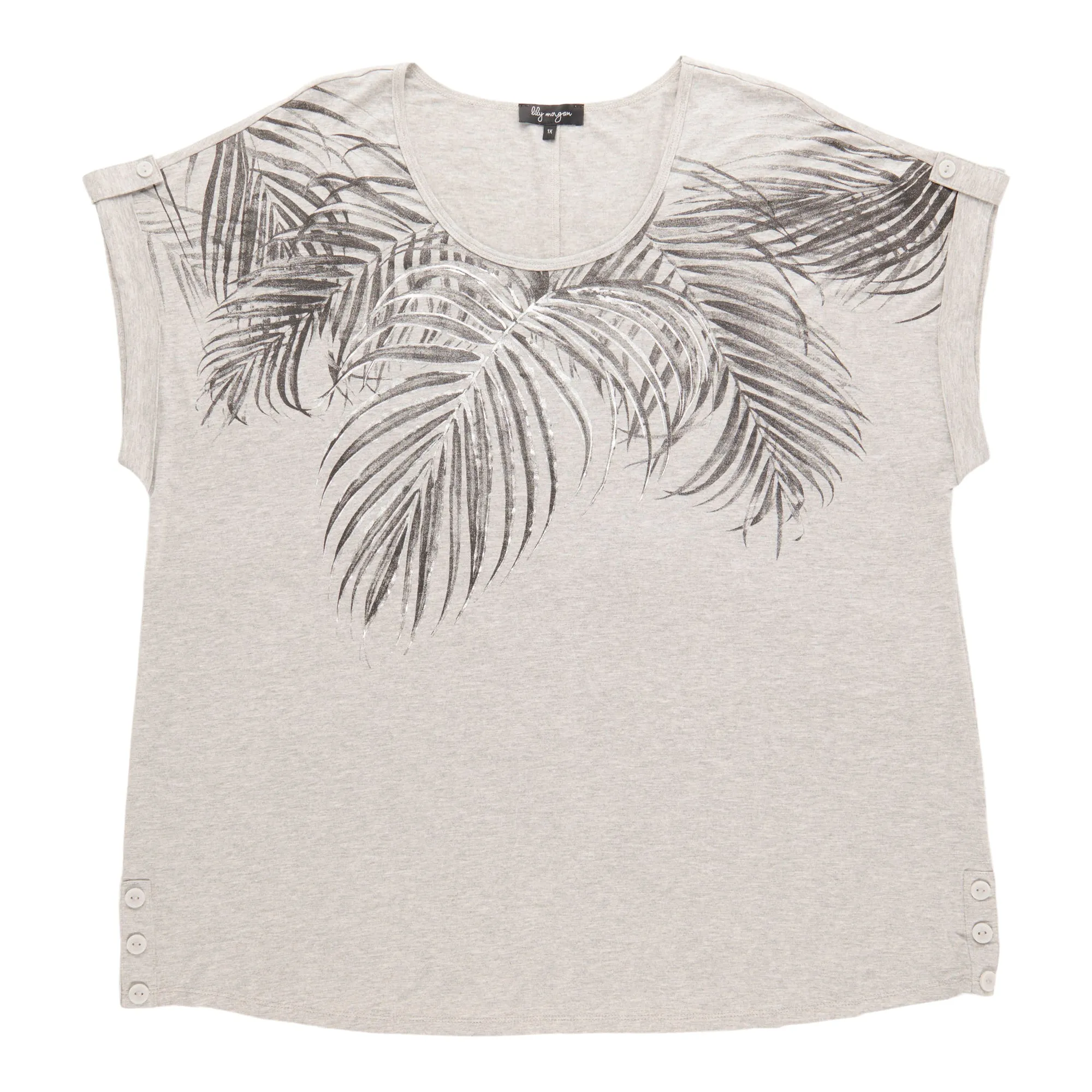 lily morgan Women's Plus Top with Side Buttons sold by Giant Tiger