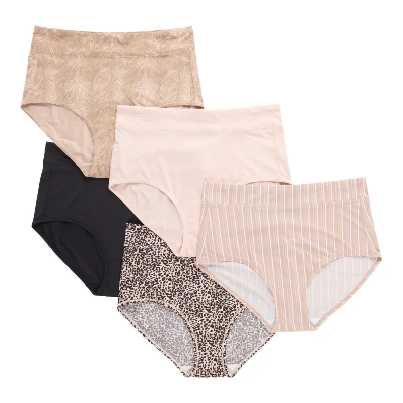 Women's Plus Hi-Cut Micro Briefs, 5-Pack made by Giant Tiger