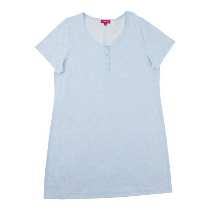 Carisma Women's Plus Short Sleeve Henley Sleepshirt made by Giant Tiger