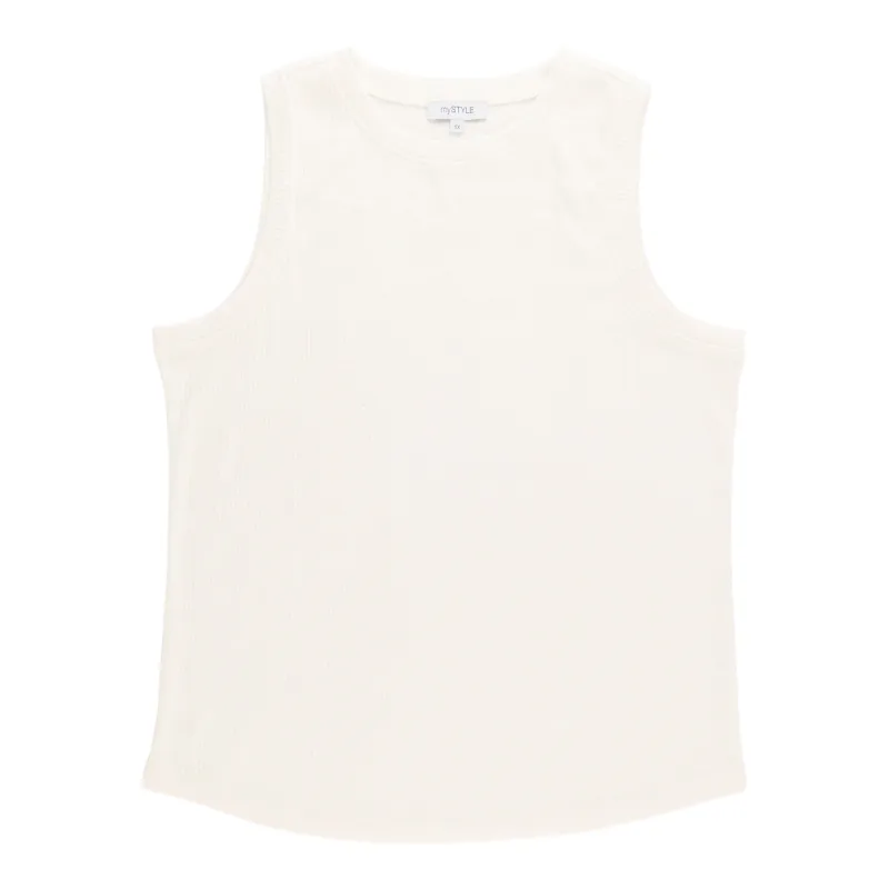 mySTYLE Women's Plus Ribbed Tank Top made by Giant Tiger