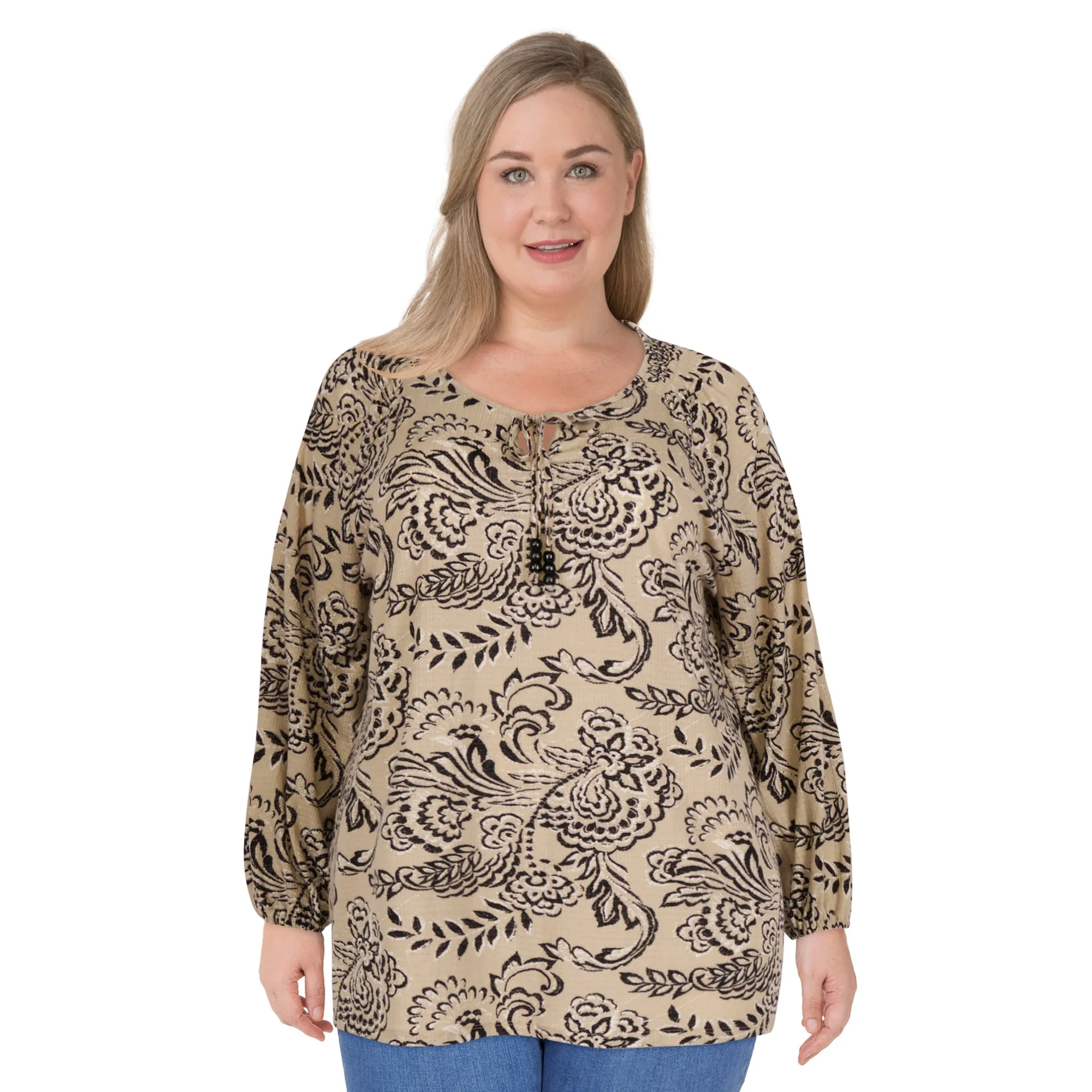 lily morgan Women's Plus Printed Long Sleeve Top sold by Giant Tiger product image thumbnail 4