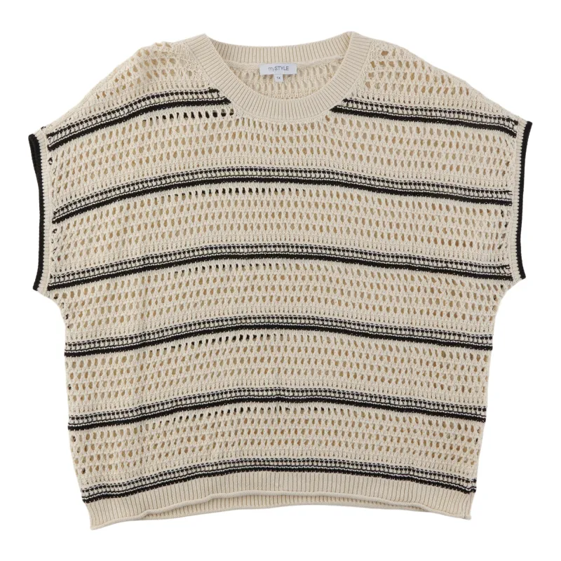 mySTYLE Women's Plus Short Sleeve Knit Sweater made by Giant Tiger