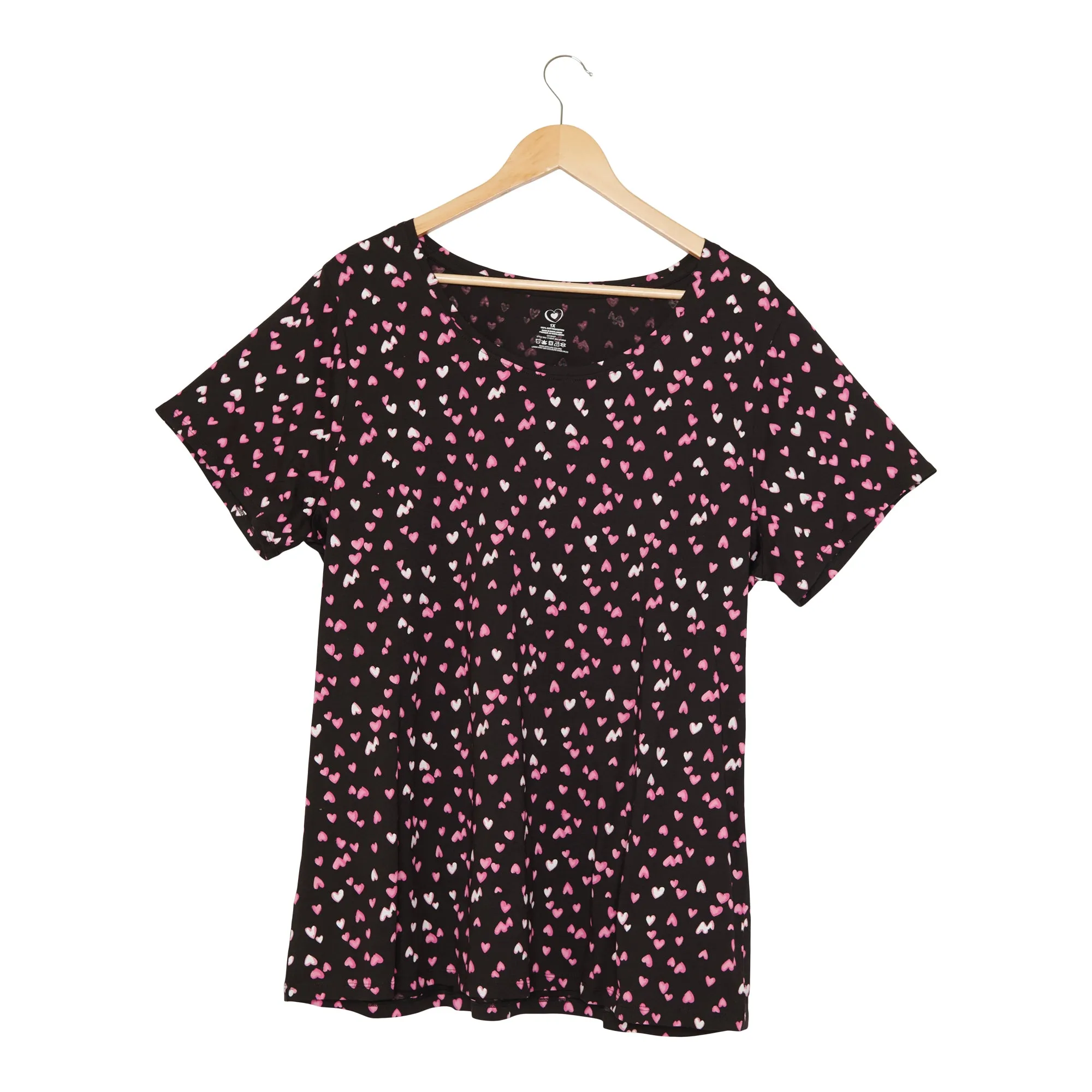 Women's Plus Scoop Neck All-Over Printed Valentine's Day T-Shirt sold by Giant Tiger