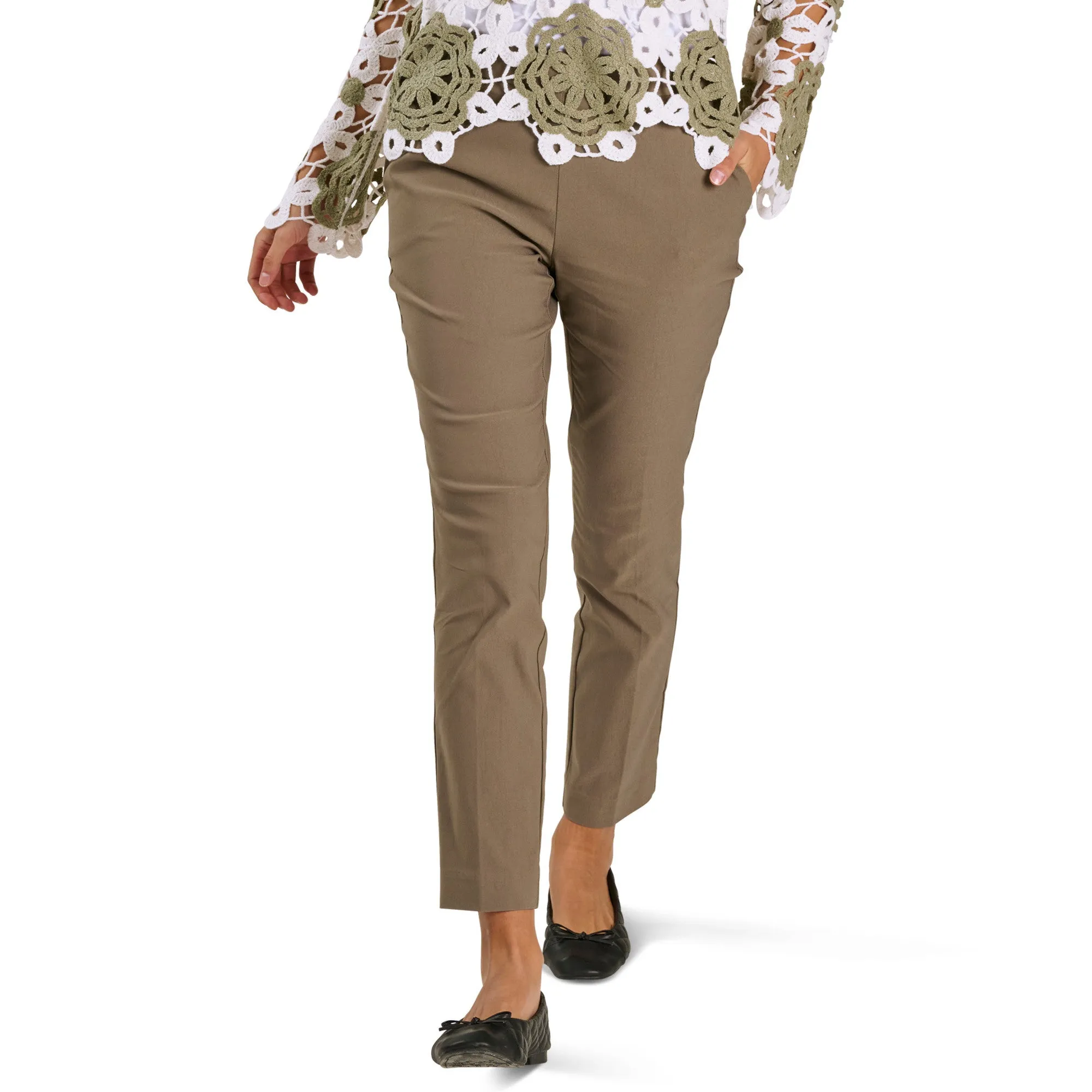 lily morgan Women's Solid Slim High-Rise Pull-On Pants sold by Giant Tiger