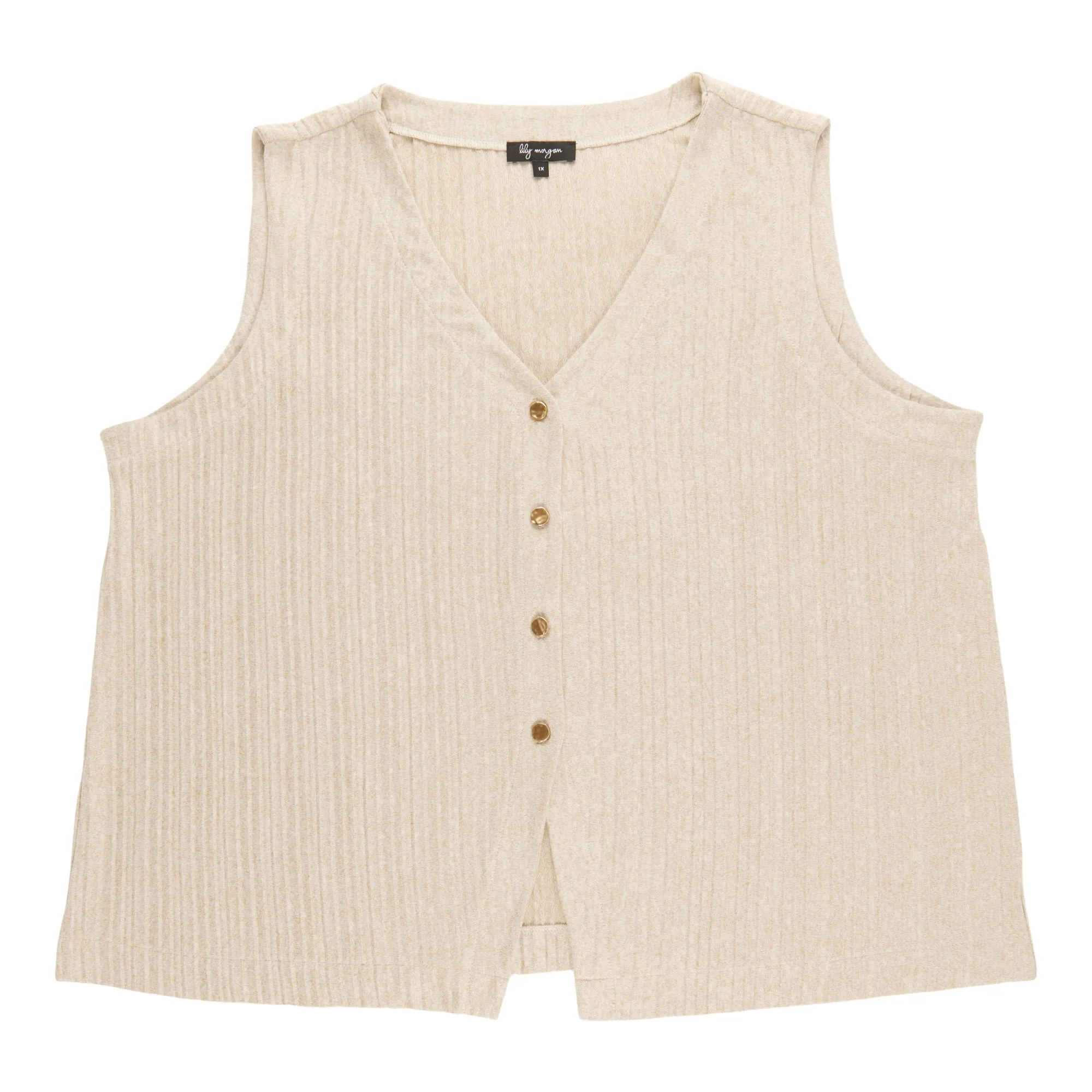 lily morgan Women's Plus Vest with Buttons sold by Giant Tiger
