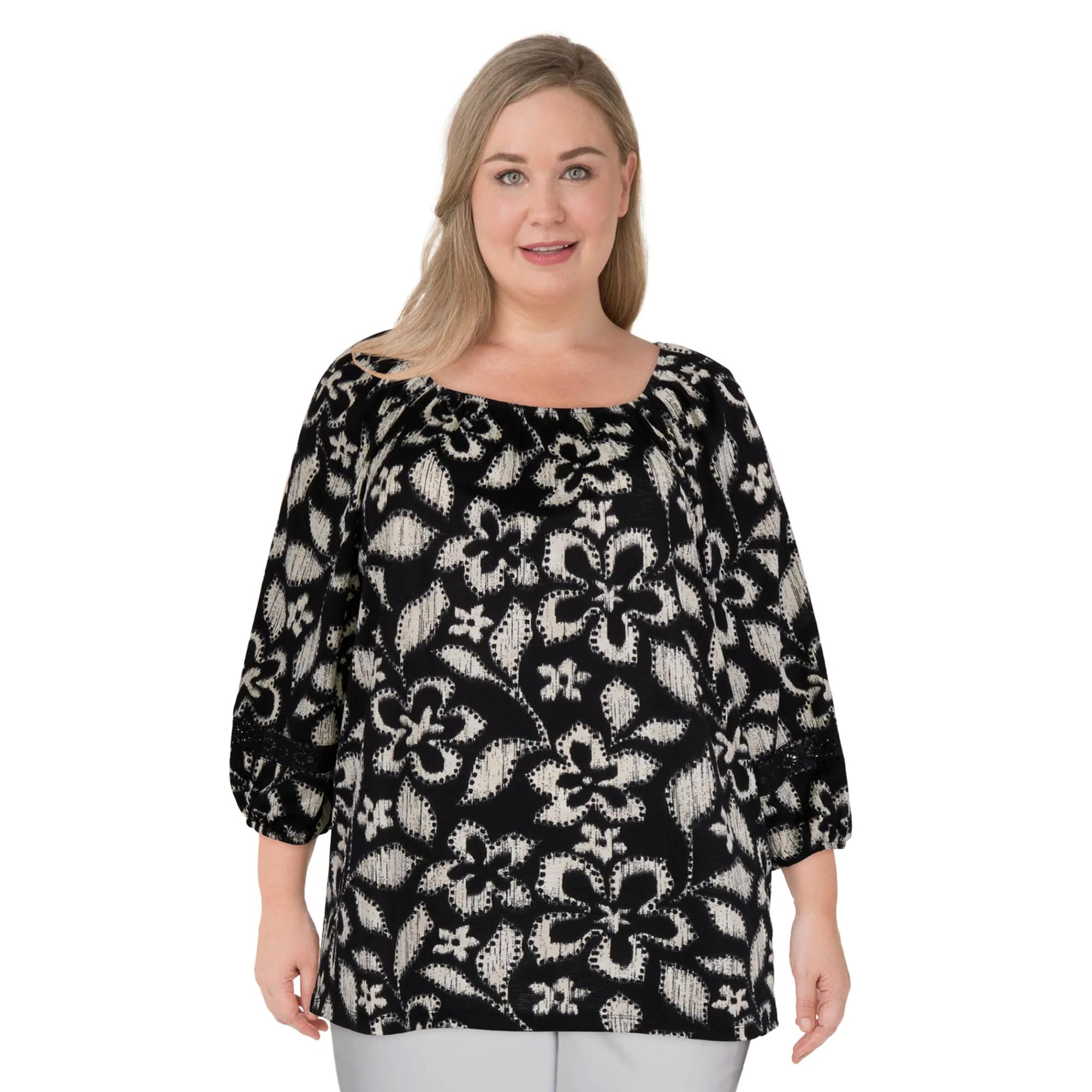 lily morgan Women's Plus Top with Sleeve Detail sold by Giant Tiger product image thumbnail 4