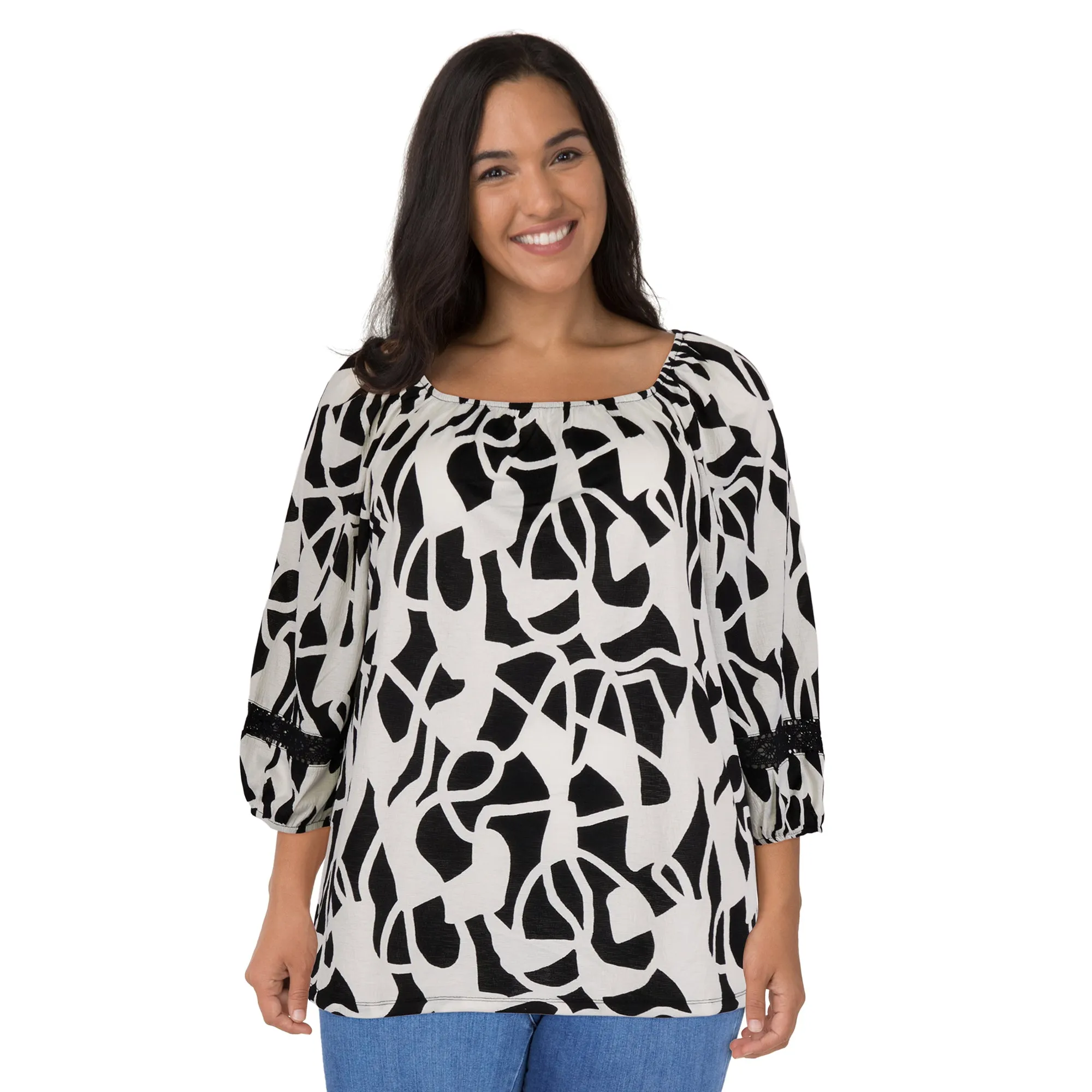 lily morgan Women's Plus Top with Sleeve Detail sold by Giant Tiger product image thumbnail 2