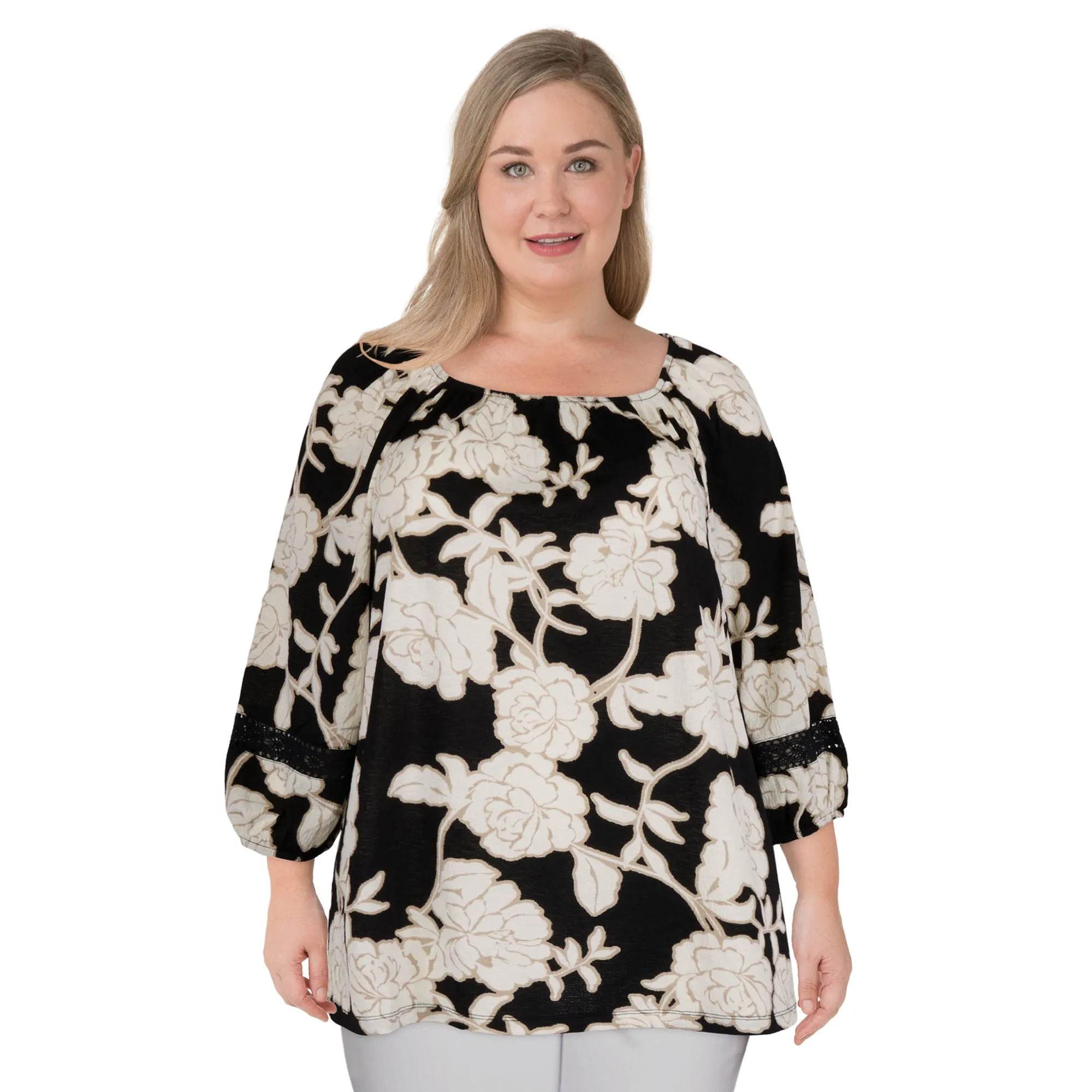 lily morgan Women's Plus Top with Sleeve Detail sold by Giant Tiger product image thumbnail 3