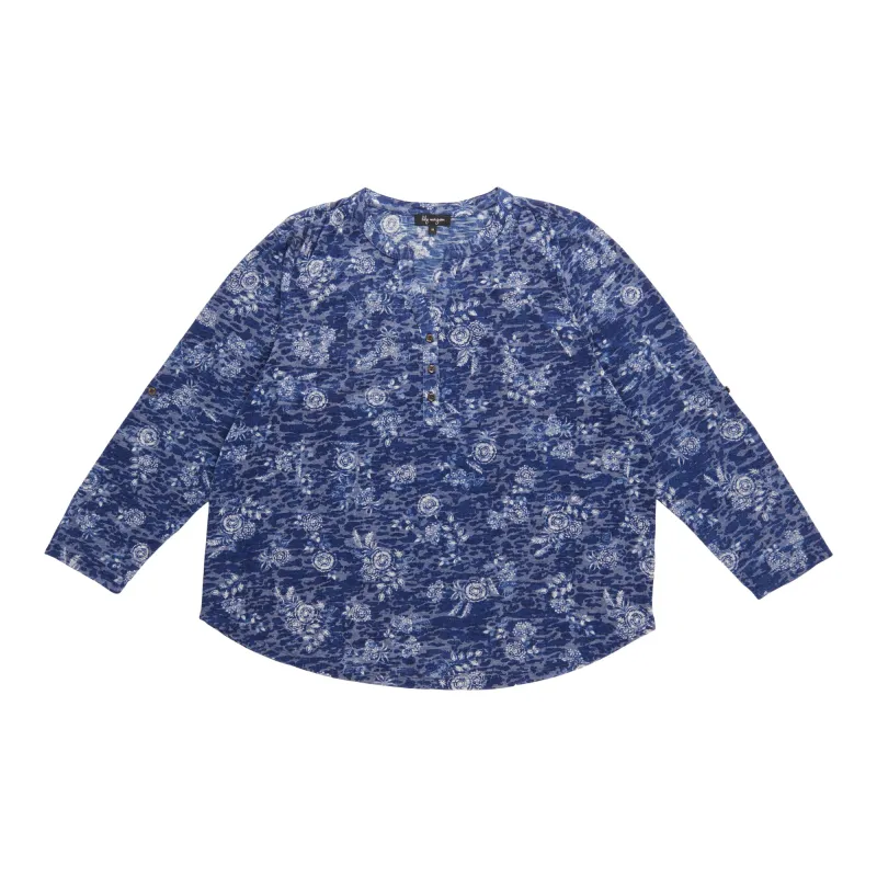 lily morgan Women's Plus Printed Top with Tab Sleeves sold by Giant Tiger