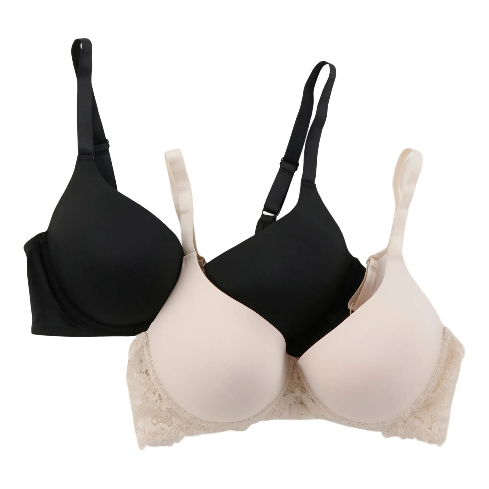 Carisma Women's Plus Lace T-Shirt Bra, 2-Pack sold by Giant Tiger