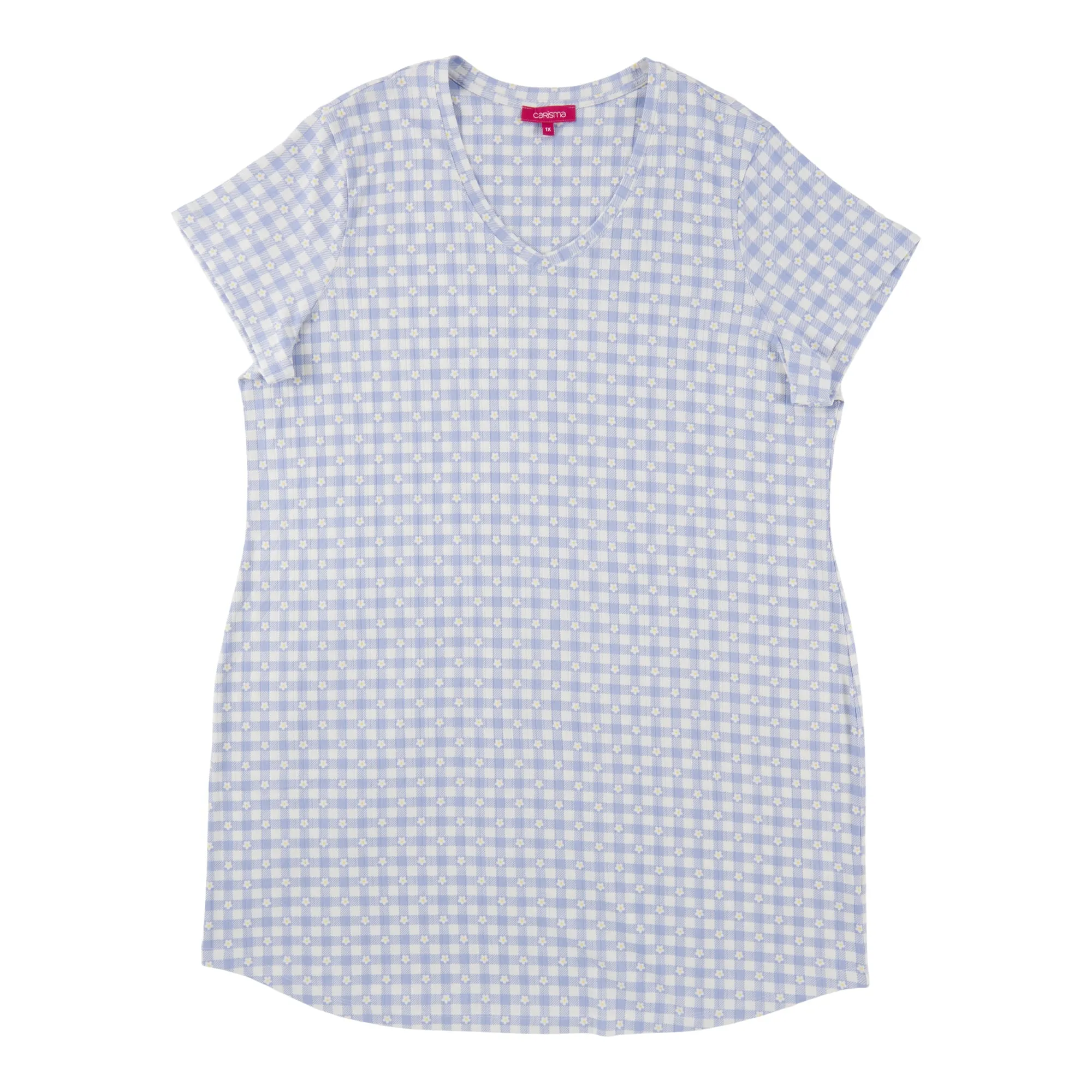 Carisma Women's Plus Ribbed Short Sleeve Sleepshirt sold by Giant Tiger product image thumbnail 2