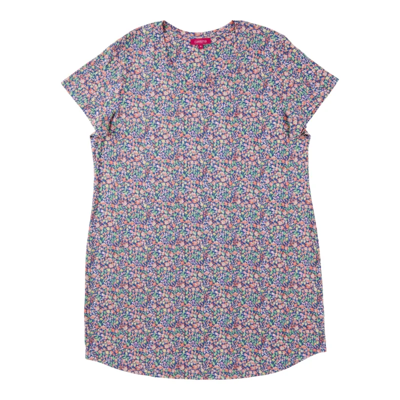 Carisma Women's Plus Ribbed Short Sleeve Sleepshirt made by Giant Tiger