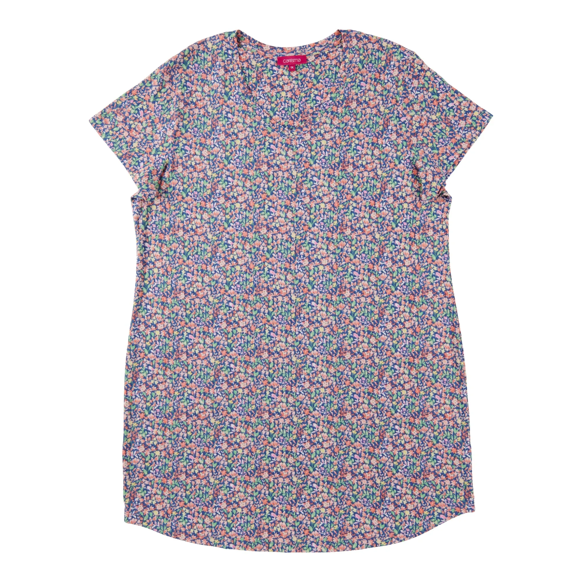 Carisma Women's Plus Ribbed Short Sleeve Sleepshirt sold by Giant Tiger