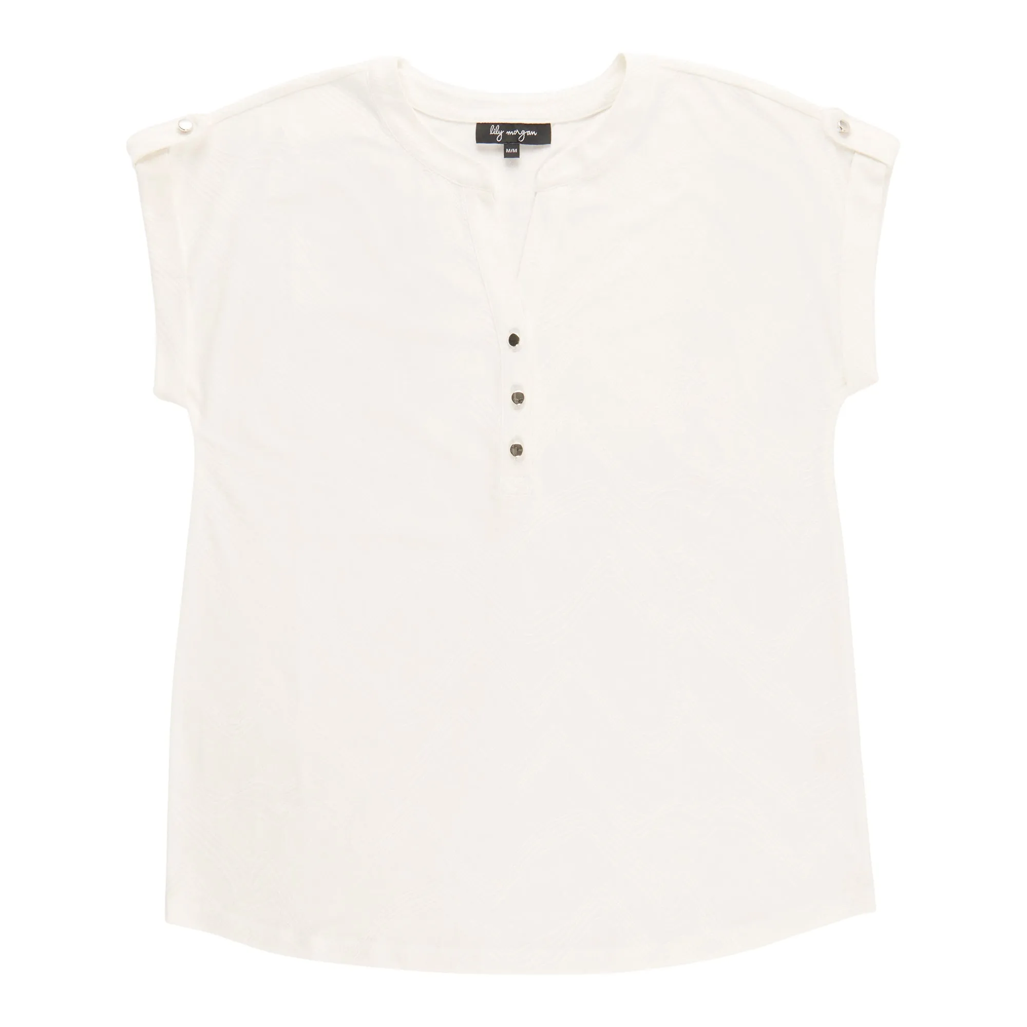 lily morgan Women's Roll Tab Sleeves Top with Buttons sold by Giant Tiger product image thumbnail 3