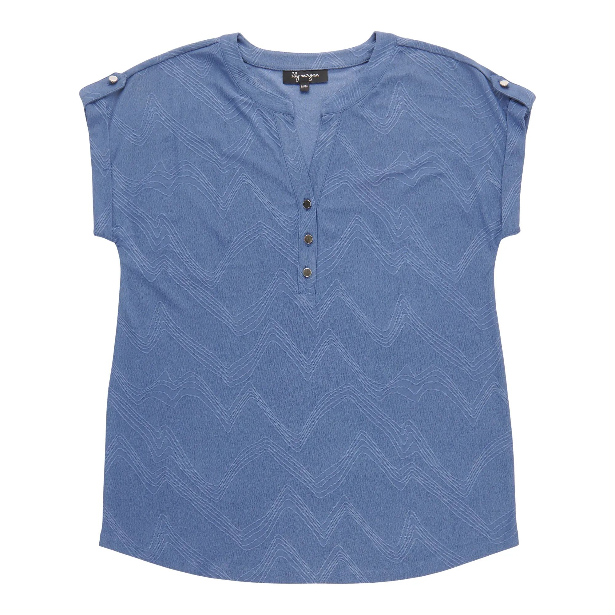 lily morgan Women's Roll Tab Sleeves Top with Buttons sold by Giant Tiger product image thumbnail 4