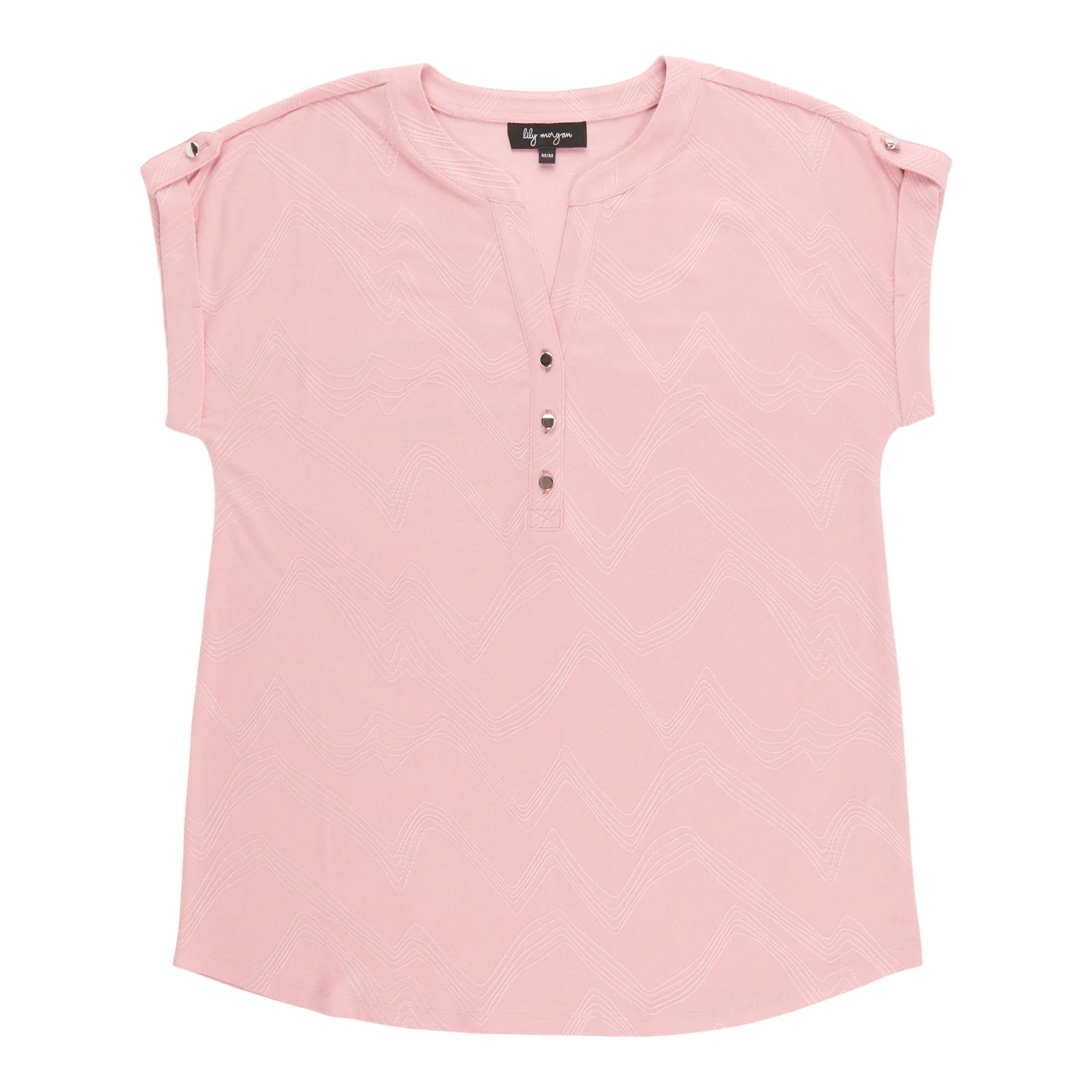lily morgan Women's Roll Tab Sleeves Top with Buttons sold by Giant Tiger product image thumbnail 2
