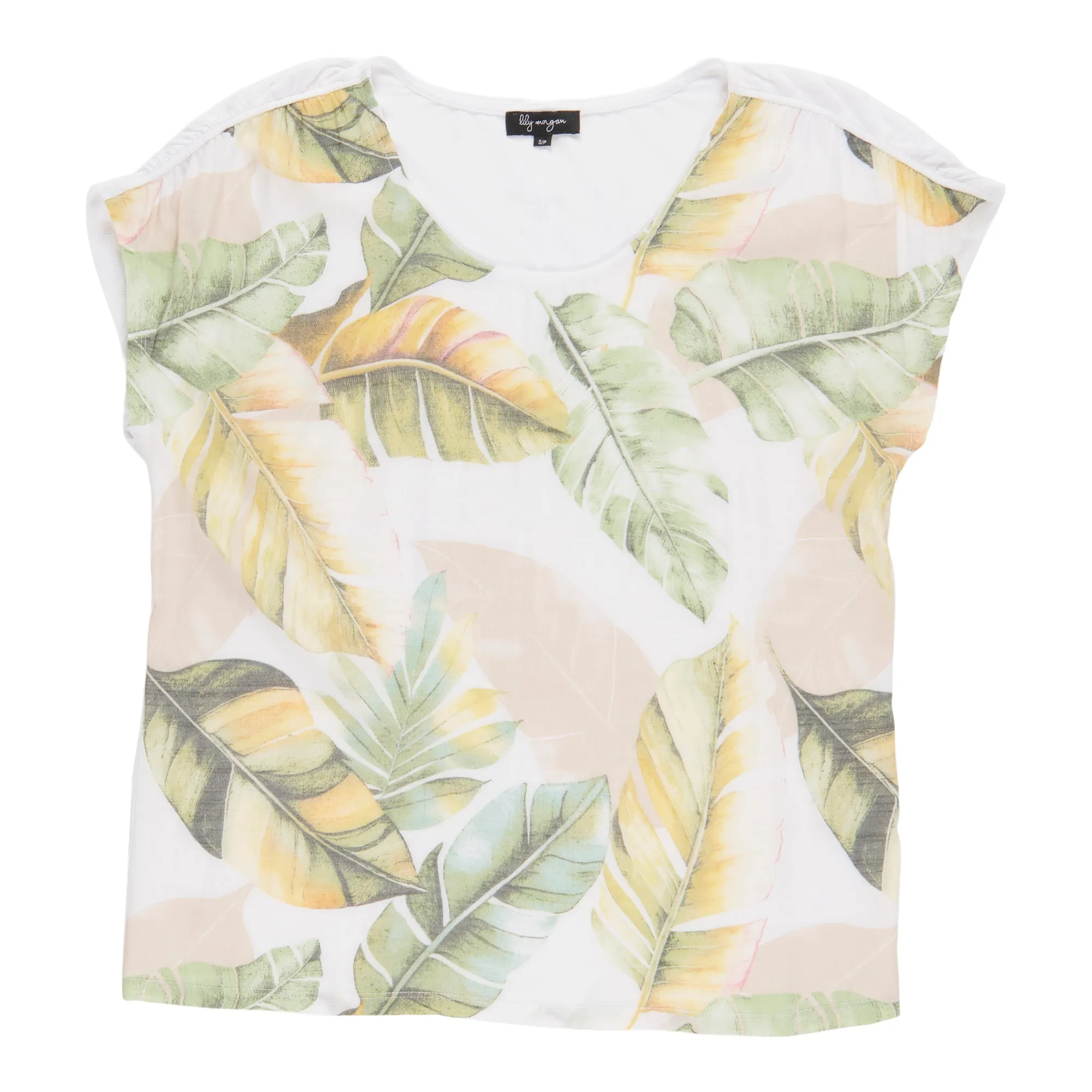 lily morgan Women's Tropical Ruched Shoulder Blouse sold by Giant Tiger product image thumbnail 2