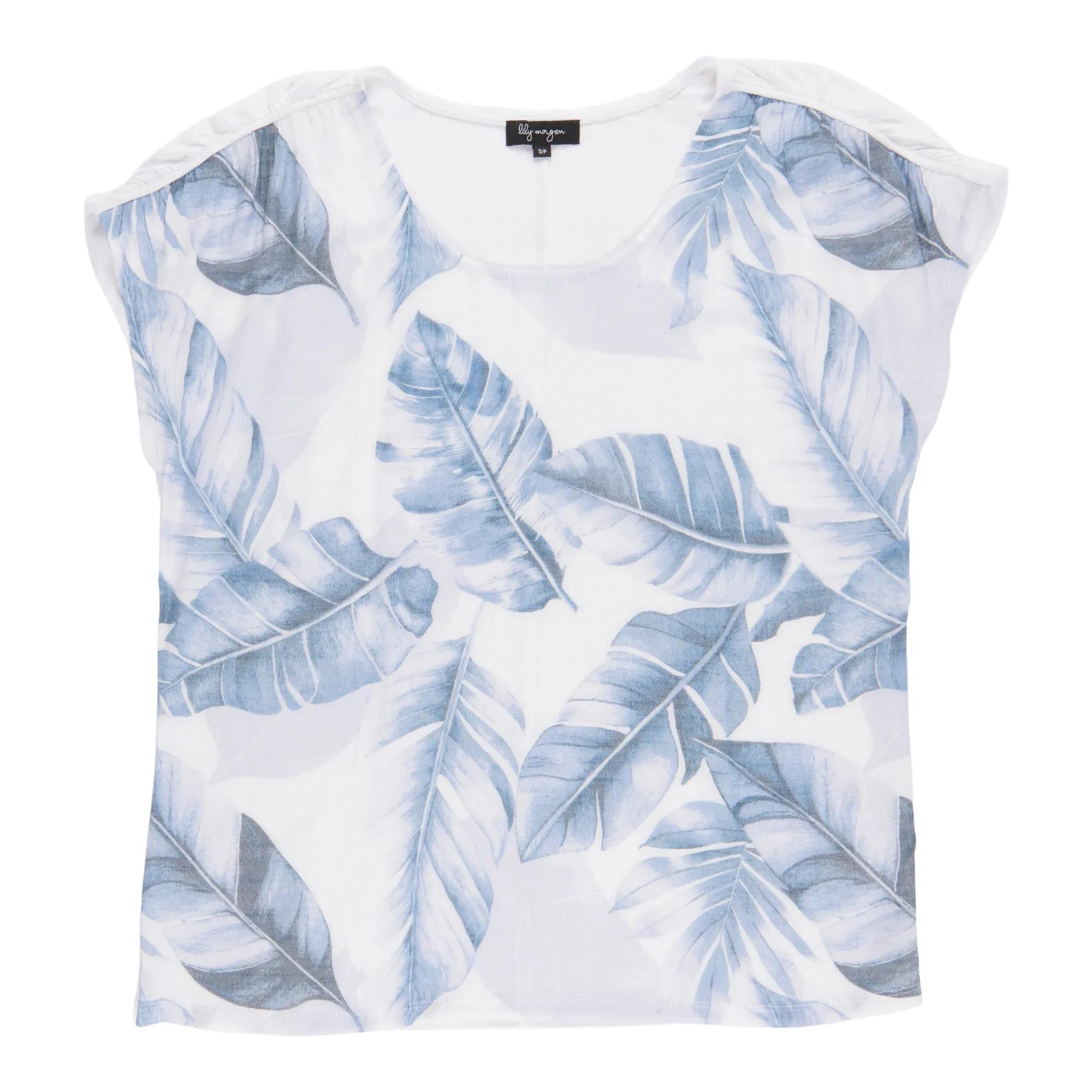 lily morgan Women's Tropical Ruched Shoulder Blouse sold by Giant Tiger