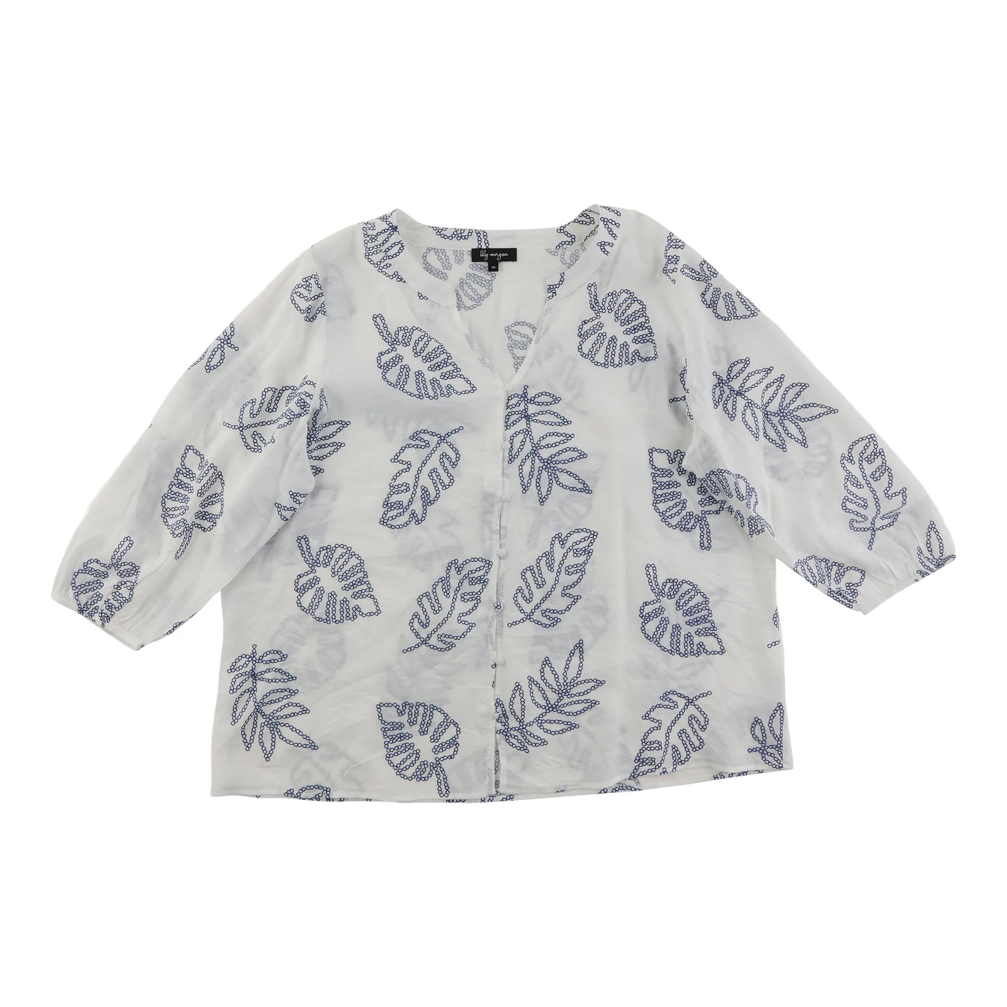 lily morgan Women's Plus Printed Puff Sleeve Blouse sold by Giant Tiger product image thumbnail 2