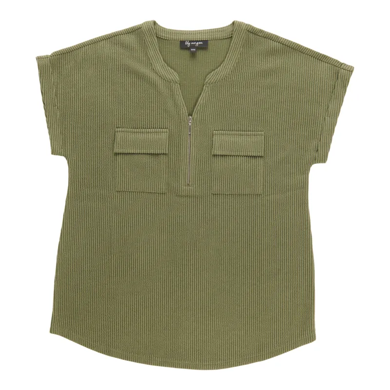 lily morgan Women's Top with Front Zipper made by Giant Tiger