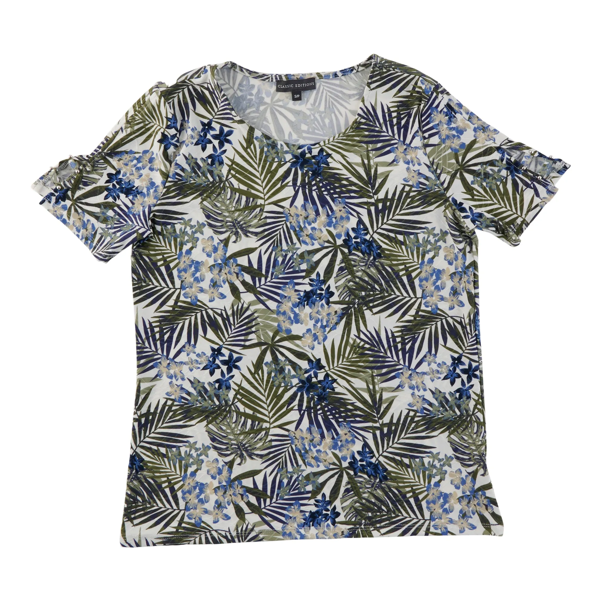 Classic Editions Women's Textured Printed Short Sleeve Top sold by Giant Tiger