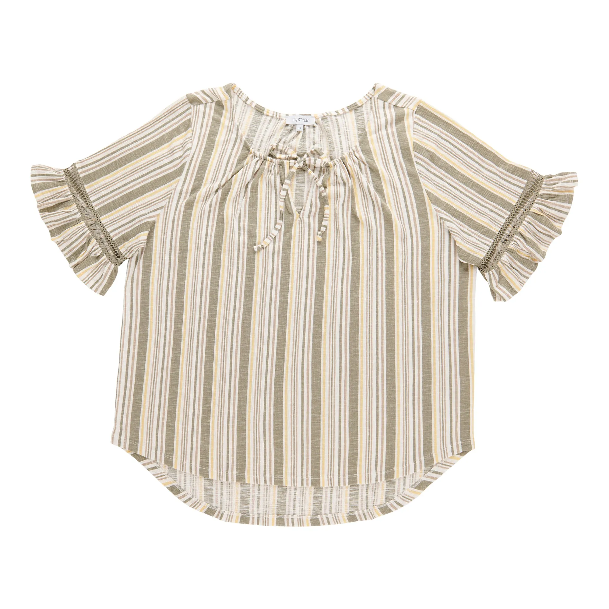 mySTYLE Women's Plus Crochet Stripped Top sold by Giant Tiger product image thumbnail 2