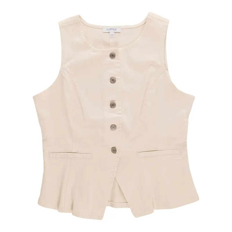 mySTYLE Women's Denim Button-Up Vest made by Giant Tiger