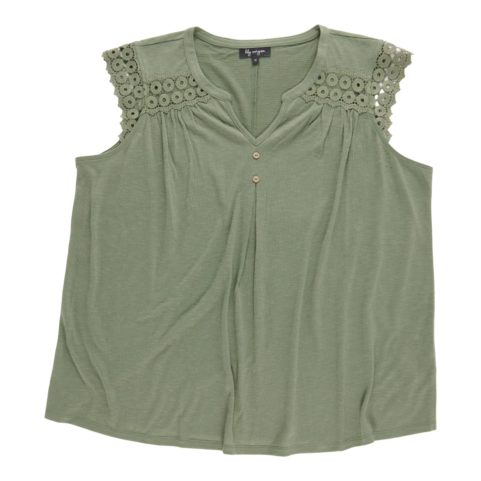 lily morgan Women's Plus Top with Lace Shoulders sold by Giant Tiger product image thumbnail 3