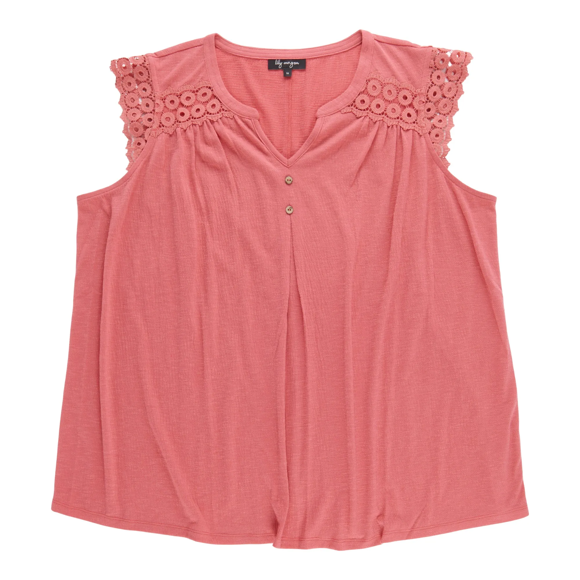 lily morgan Women's Plus Top with Lace Shoulders sold by Giant Tiger