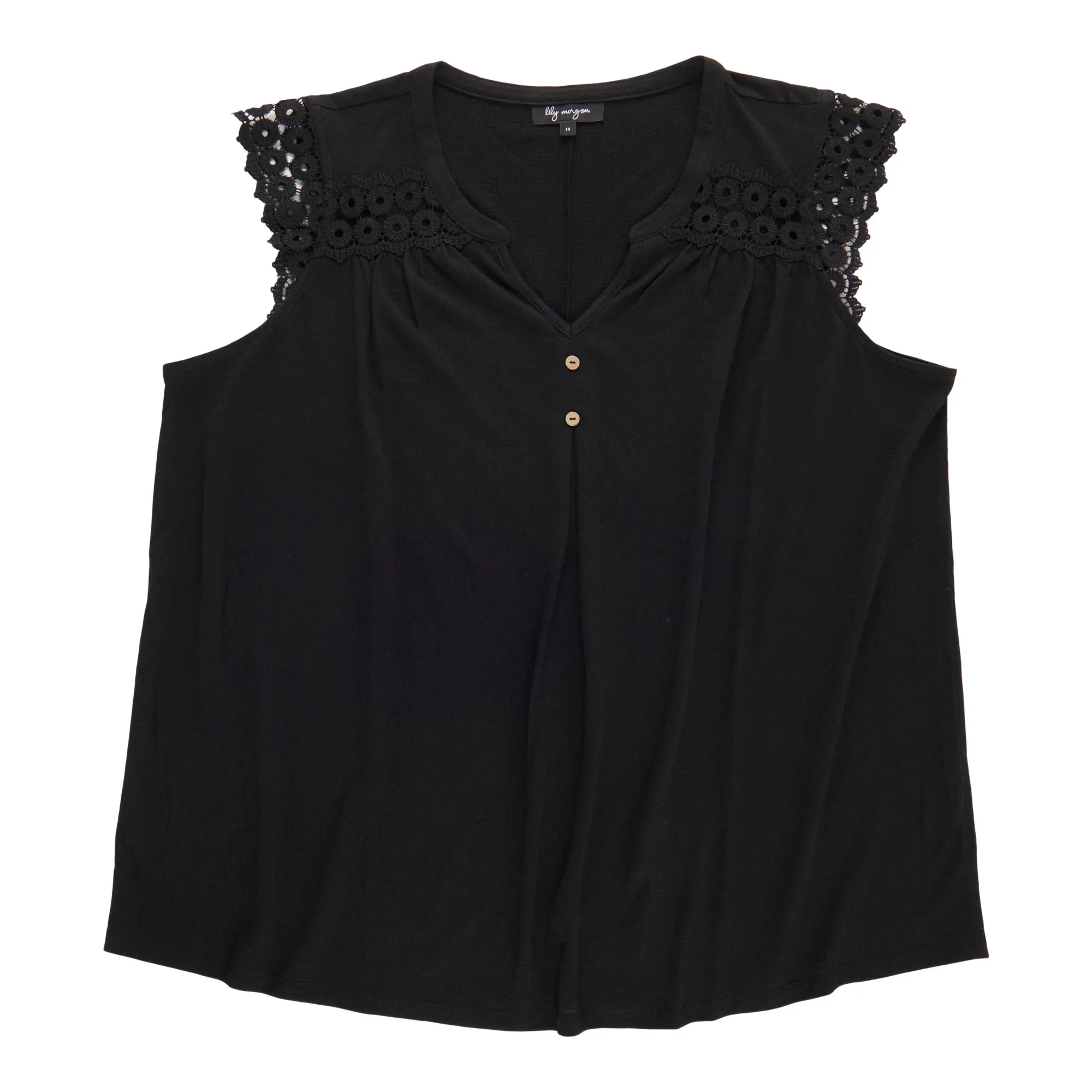 lily morgan Women's Plus Top with Lace Shoulders sold by Giant Tiger product image thumbnail 4