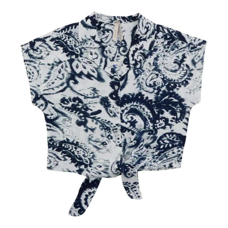 Women's Airflow Short Sleeve Blouse with Tie Front, Assorted made by Giant Tiger