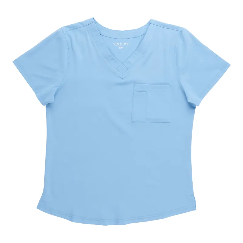 Options Women's Solid V-Neck Scrub Top made by Giant Tiger