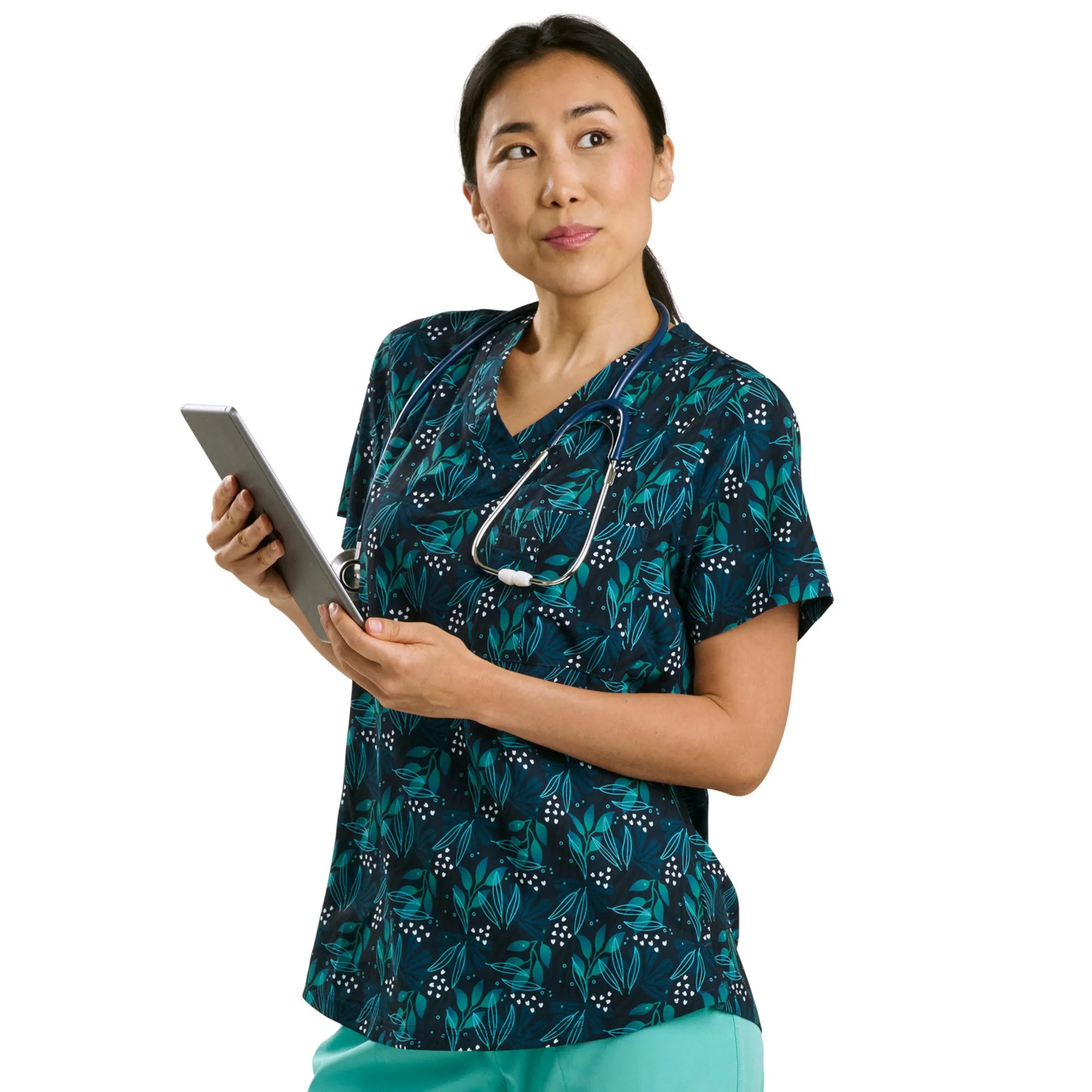 Options Women's All-Over Printed V-Neck Scrub Top sold by Giant Tiger product image thumbnail 3
