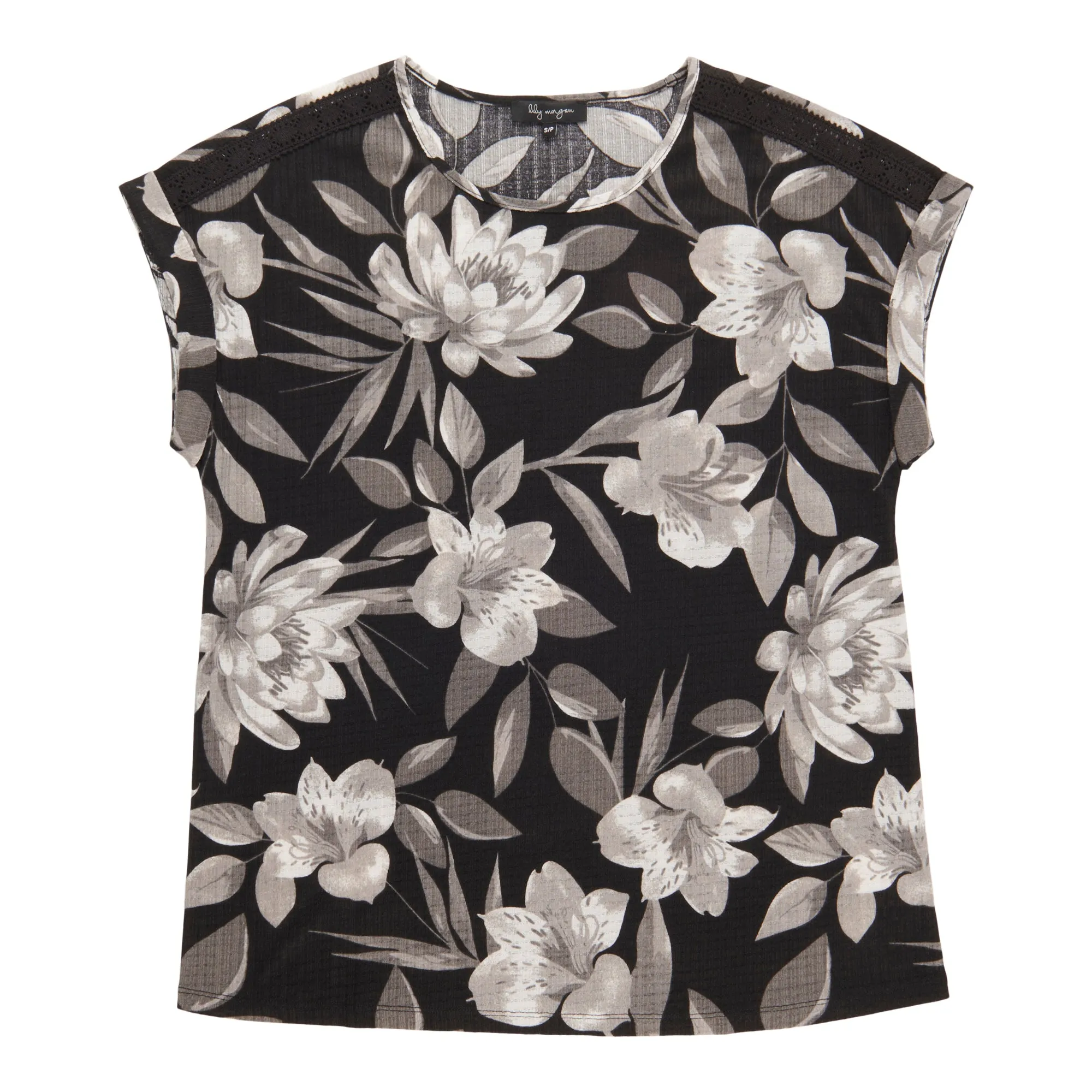 lily morgan Women's Printed Top with Shoulder Detail sold by Giant Tiger