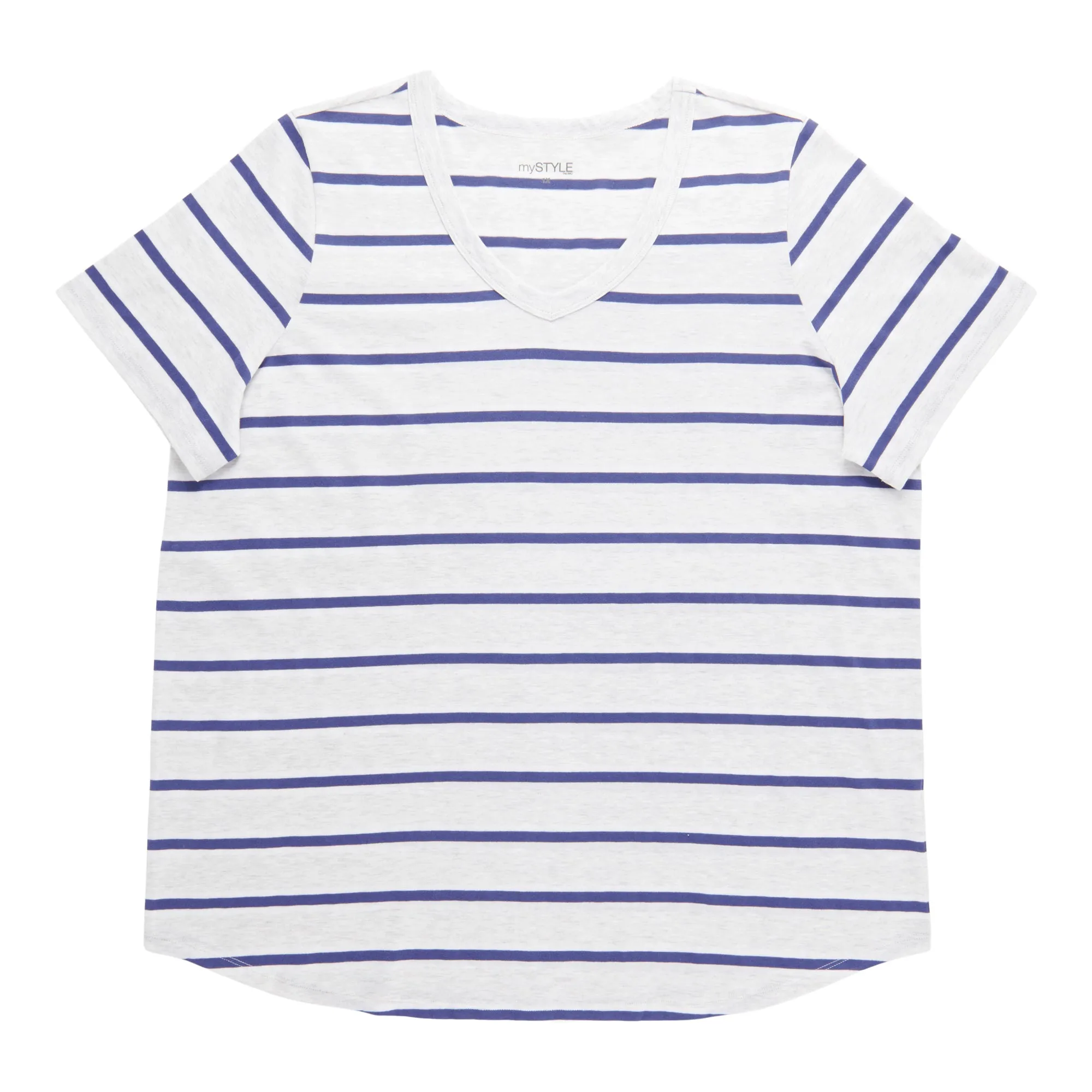 mySTYLE Women's Plus V-Neck Striped T-Shirt sold by Giant Tiger product image thumbnail 2