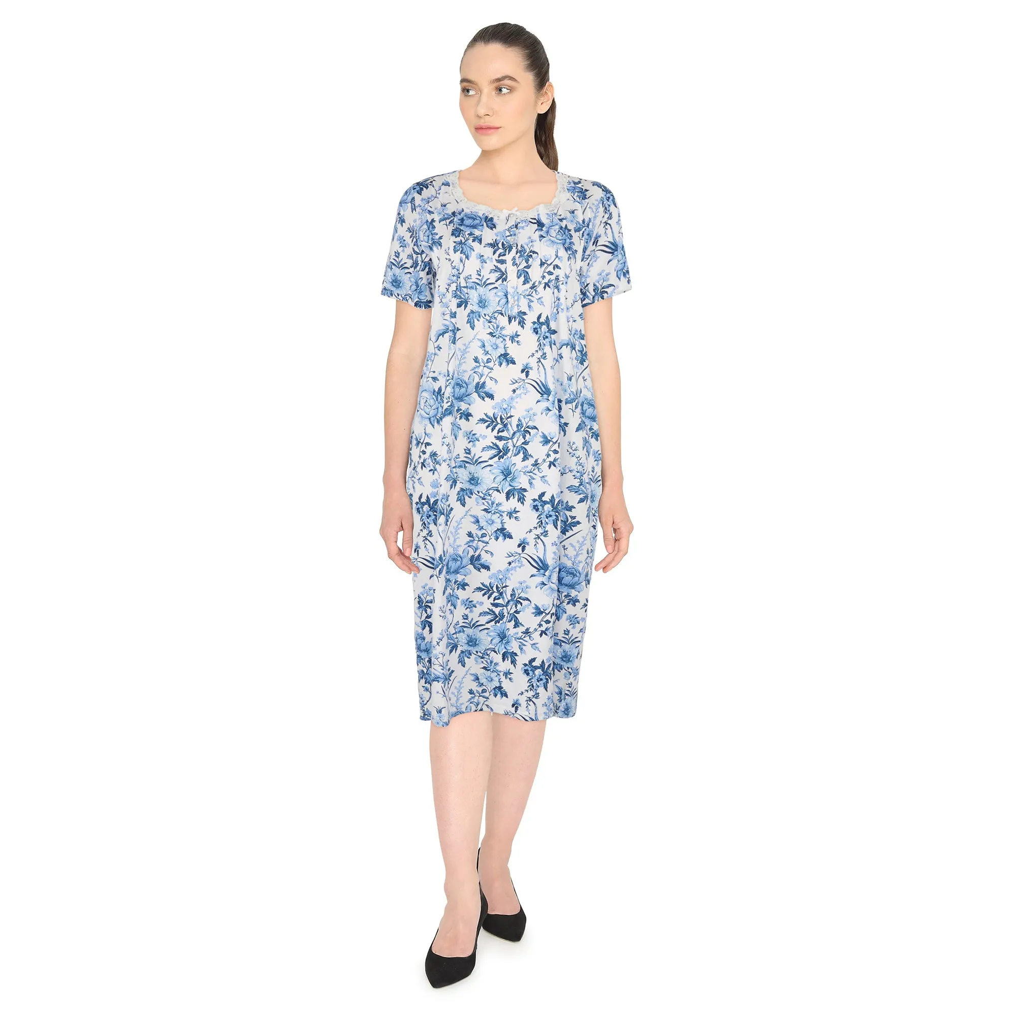 Carisma Women's Printed Short Sleeve Henley Nightgown sold by Giant Tiger product image thumbnail 3