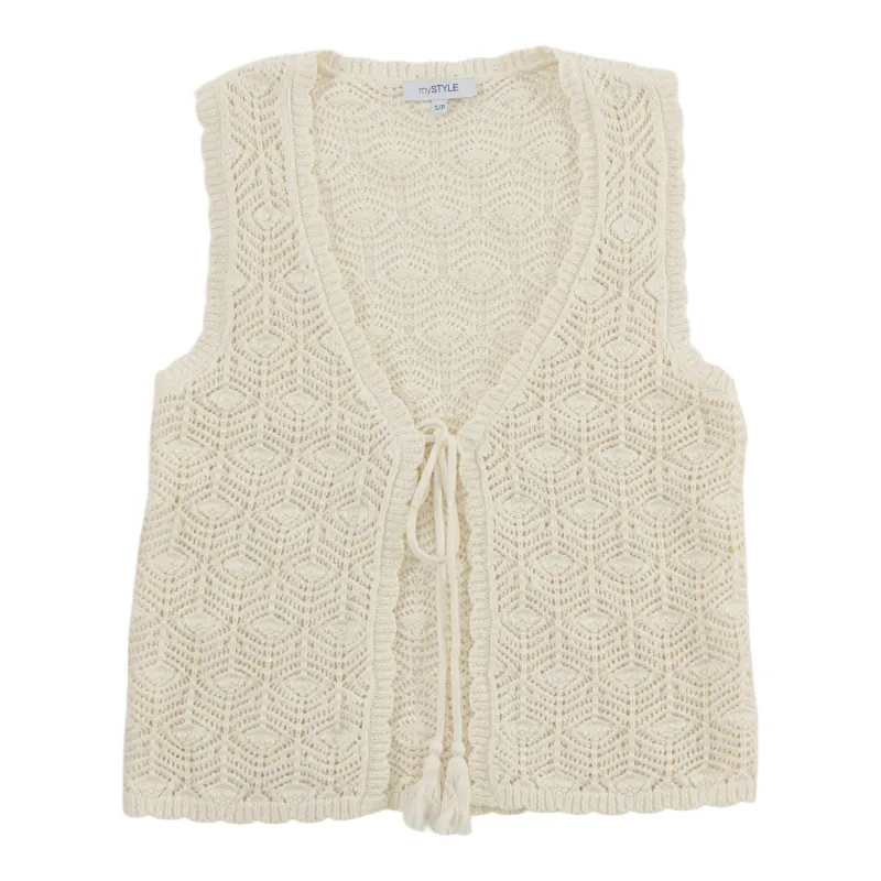 mySTYLE Women's Crochet Tie Vest sold by Giant Tiger