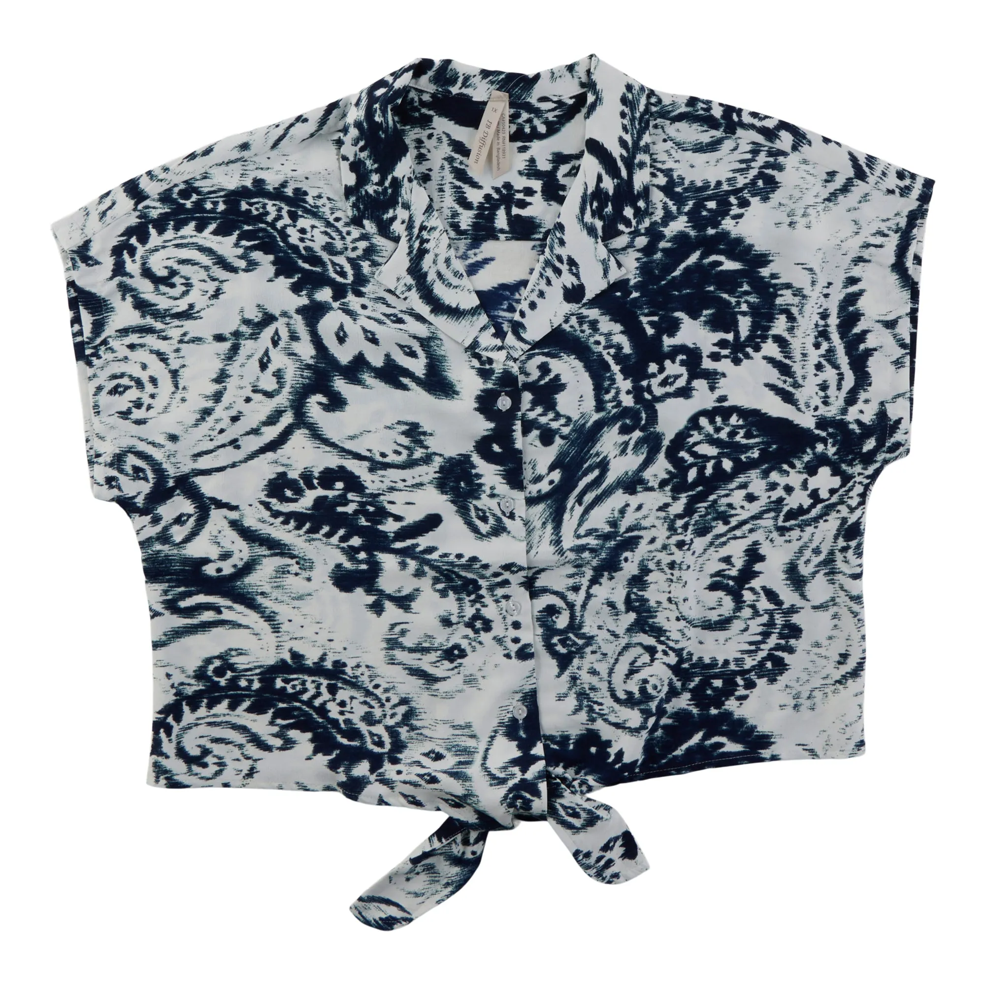Women's Plus Airflow Short Sleeve Blouse with Tie Front, Assorted sold by Giant Tiger