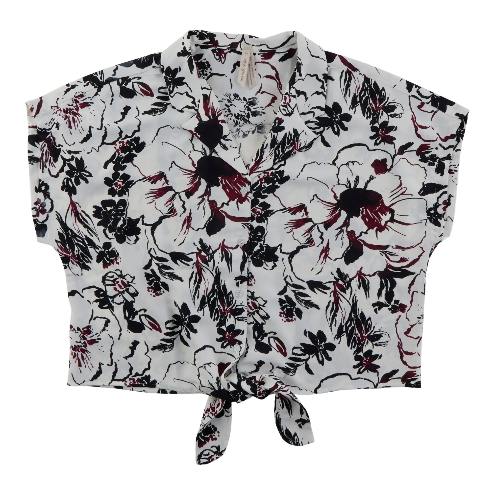 Women's Plus Airflow Short Sleeve Blouse with Tie Front, Assorted sold by Giant Tiger product image thumbnail 2