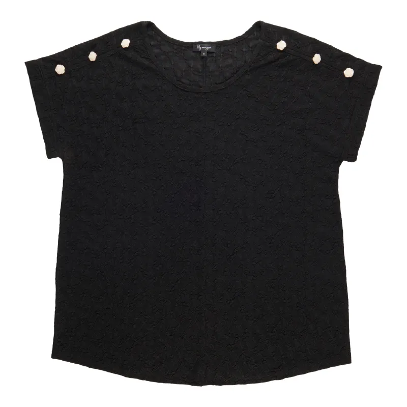 lily morgan Women's Plus Shoulder Button Top sold by Giant Tiger