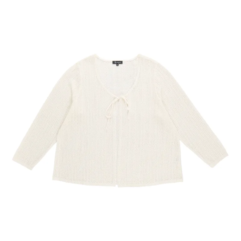 lily morgan Women's Plus Crochet Cardigan made by Giant Tiger