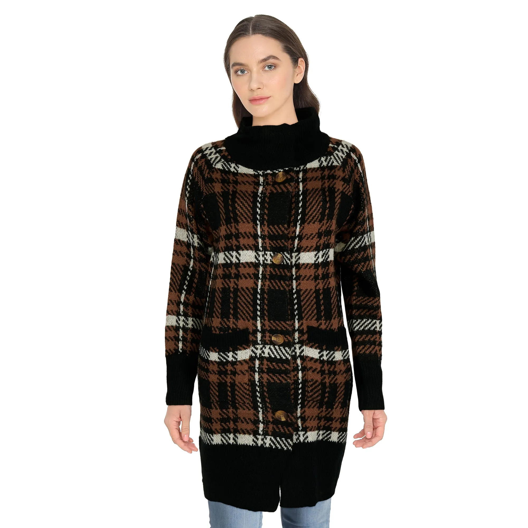 Women's Plaid Button Front Cardigan, Assorted sold by Giant Tiger