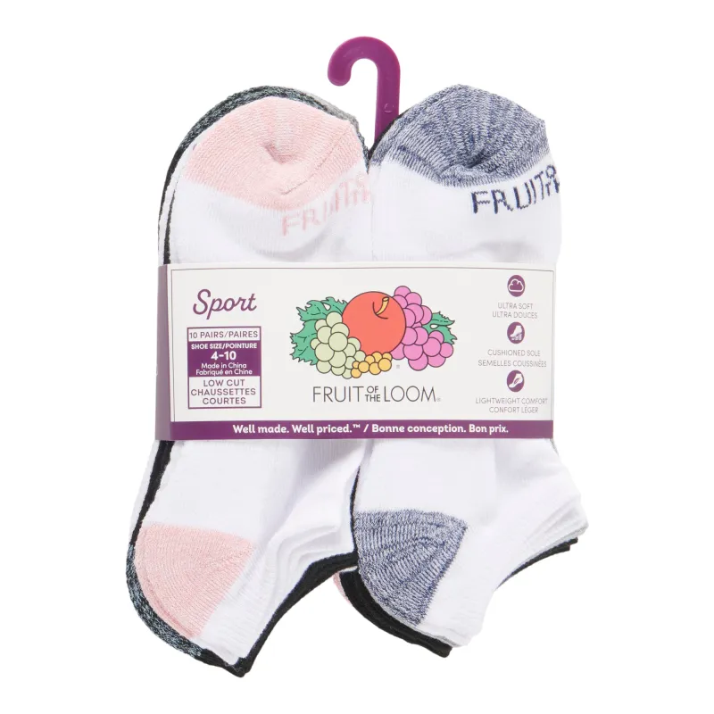 Fruit of the Loom Women's Assorted Socks, 10-Pack made by Fruit of the Loom